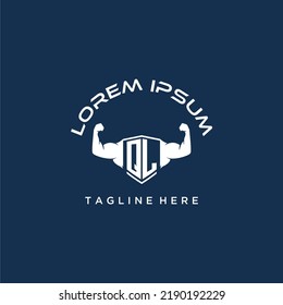 QL initial monogram for fitnes or gym logo with creative style design