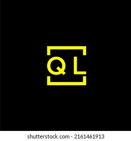 QL initial monogram logo with square style design