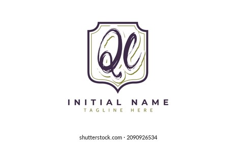 Ql Initials, handwriting logo vector