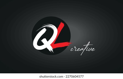 Icono del logotipo de pincel de QL Letters, diseño de vectores elegantes