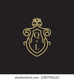 QL line vintage initial logo in high quality professional design that will print well across any print media