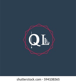 ql logo letter initial, Abstract Polygonal Background Logo, design for Corporate Business Identity,flat icon, Alphabet letter