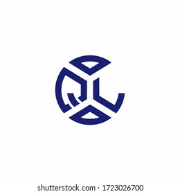 QL monogram logo with abstract shapes in modern style design template