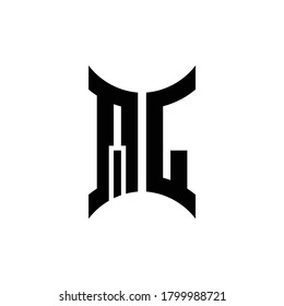 QL monogram logo with curved side design template