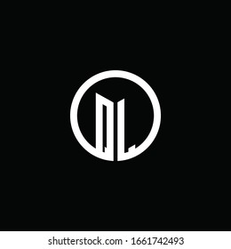 QL monogram logo isolated with a rotating circle
