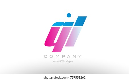 ql q l alphabet letter combination in pink and blue color. Can be used as a logo for a company or business with initials