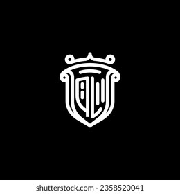 QL shield initial monogram with high quality professional design that will print well