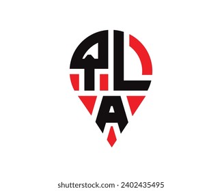 diseño de logotipo de ubicación de la letra QLA