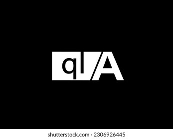 QLA Logo and Graphics design vector art, Icons isolated on black background