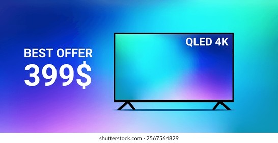 QLED 4K television sale. Affordable and high-quality display with vibrant colors and modern design