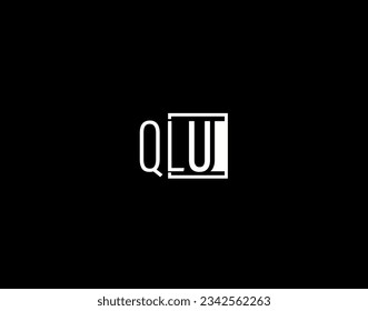 QLU Logo and Graphics Design, Modern and Sleek Vector Art and Icons isolated on black background