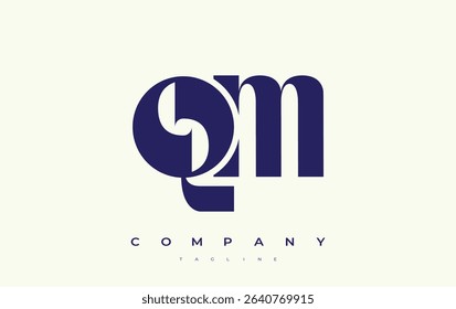 QM Abstract Geometric Logo Design. Modern and elegant logo design with simplistic typography elements, showcasing branding excellence.