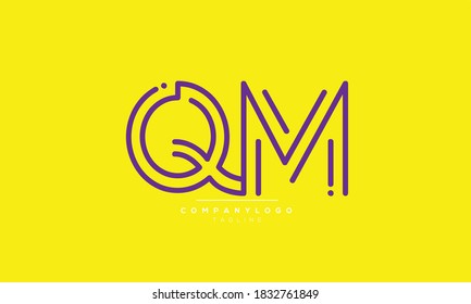 QM abstract initials monogram letter text alphabet logo design