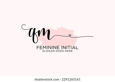 QM Beauty-Monogramm und elegante Logo Design Handschrift-Logo der ersten Signatur, Hochzeit, Mode, Blumen und botanisch mit kreativen Vorlage.