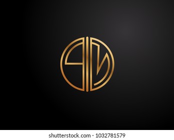 QM circle shape gold color design