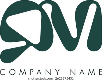 Diseño de Vector de logotipo de letra abstracta moderna creativa de QM. Utilizable para su empresa o negocio e identidad de marca.