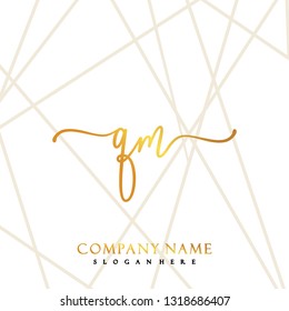 QM Initial Handwriting logo template vector