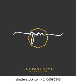 QM Initial handwriting logo template