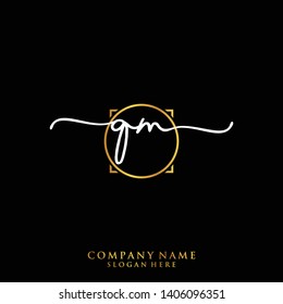 QM Initial handwriting logo template