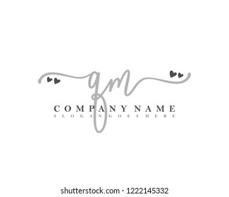 QM Initial handwriting logo vector