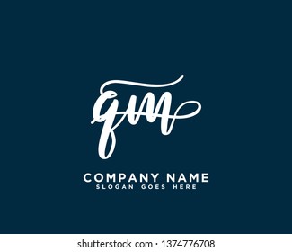 QM Initial Handwriting Logo Vector