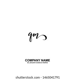 QM Initial handwriting logo vector