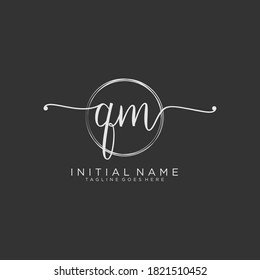 QM Initial handwriting logo vector