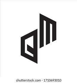 QM Initial Letters logo monogram with up to down style