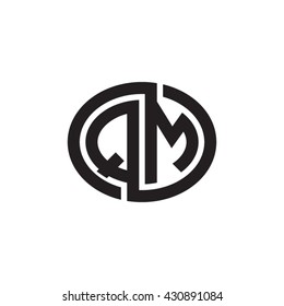 QM initial letters looping linked ellipse monogram logo