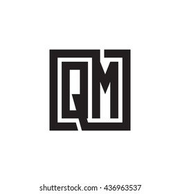QM initial letters looping linked square monogram logo