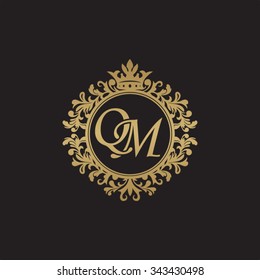 QM initial luxury ornament monogram logo
