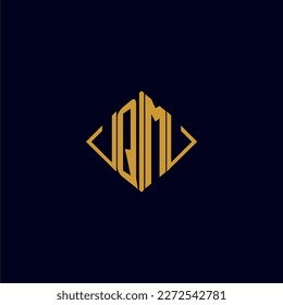 QM initial monogram square logo design ideas