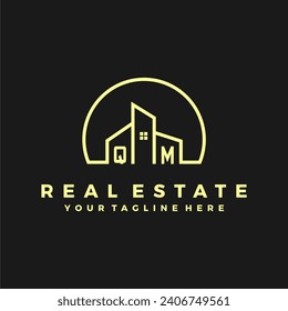 QM initials homes modern building company logo vector.eps