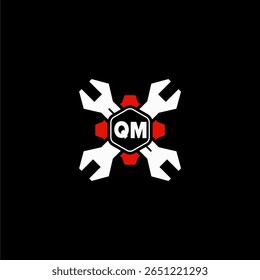 QM Initiales Vektor Stok Otomotif Logo Design