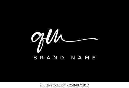 QM letter beauty handwriting vector logo. 