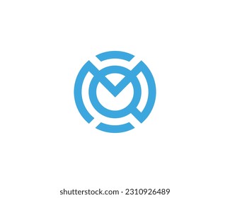 QM letter with Bit-coin circle logo design