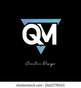 QM Letter Logo in Triangle -Modern Gradient Monogram for Branding and Identity Design