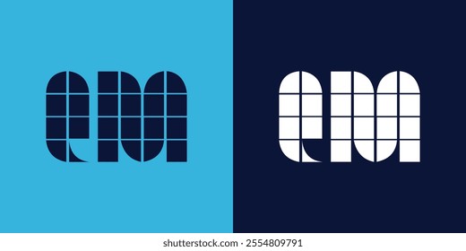 QM logo design with tile shape. Minimalist and modern vector illustration design suitable for business or brand