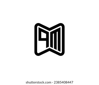 plantilla de vector de diseño de logotipo QM