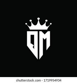 QM logo monogram emblem style with crown shape design template