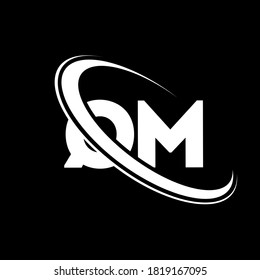 QM logo. Q M design. White QM letter. QM/Q M letter logo design. Initial letter QM linked circle uppercase monogram logo.