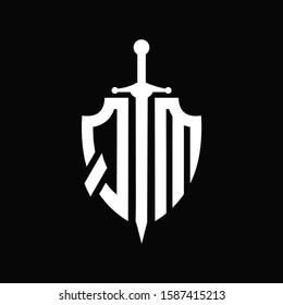 QM logo with shield shape and sword