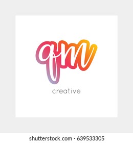 QM logo, vector. Useful as branding, app icon, alphabet combination, clip-art.