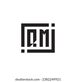 QM minimalist geometric symbol logo in high quality professional design that will print well across any print media