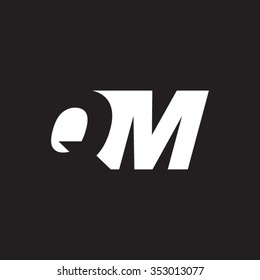 QM negative space letter logo black background