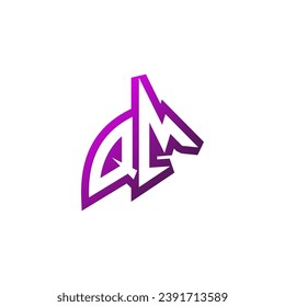 QM Premium emblem logo initial esport and gaming design concept