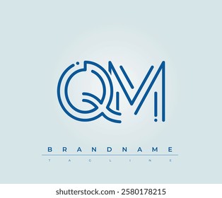 QM Technology Letter Logo Template. This tech letter logo is a graphic mark that uses letters to represent a technology company.