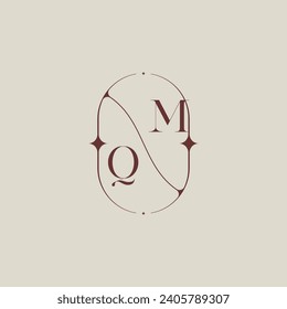 QM wedding classic in elegant monogram with high quality professional design that will print well