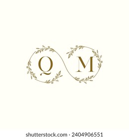 QM wedding infinity in elegant monogram with high quality professional design that will print well