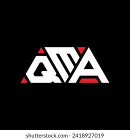 Diseño del logotipo de la letra del triángulo QMA con forma de triángulo. Monograma de diseño del logotipo del triángulo QMA. Plantilla de logotipo vectorial de triángulo QMA con color rojo. Logo triangular QMA Diseño sencillo, elegante y lujoso.